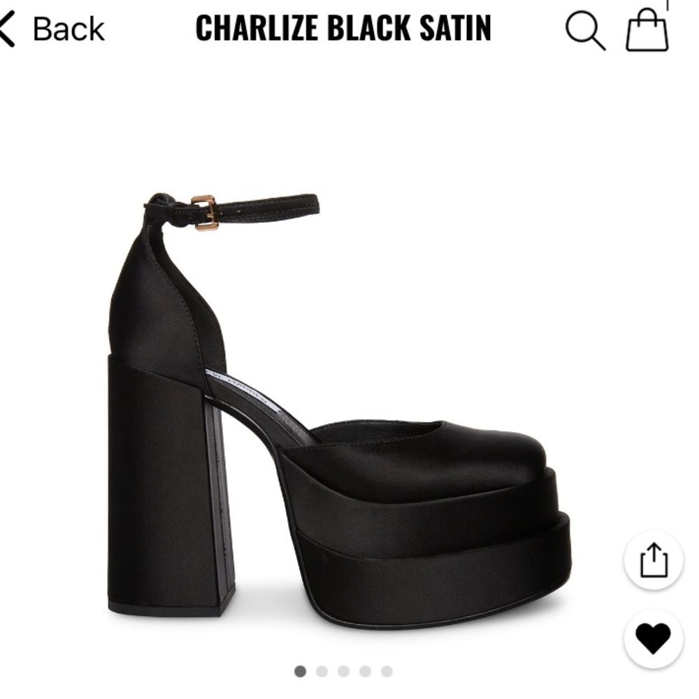 NWT Steve Madden Charlize Black Satin Platform Pumps
